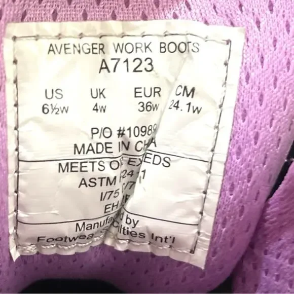 Avenger Woman’s A7123 Framer Brown/Lilac Composite Toe Waterproof Work Boots 6.5 - Picture 9 of 9